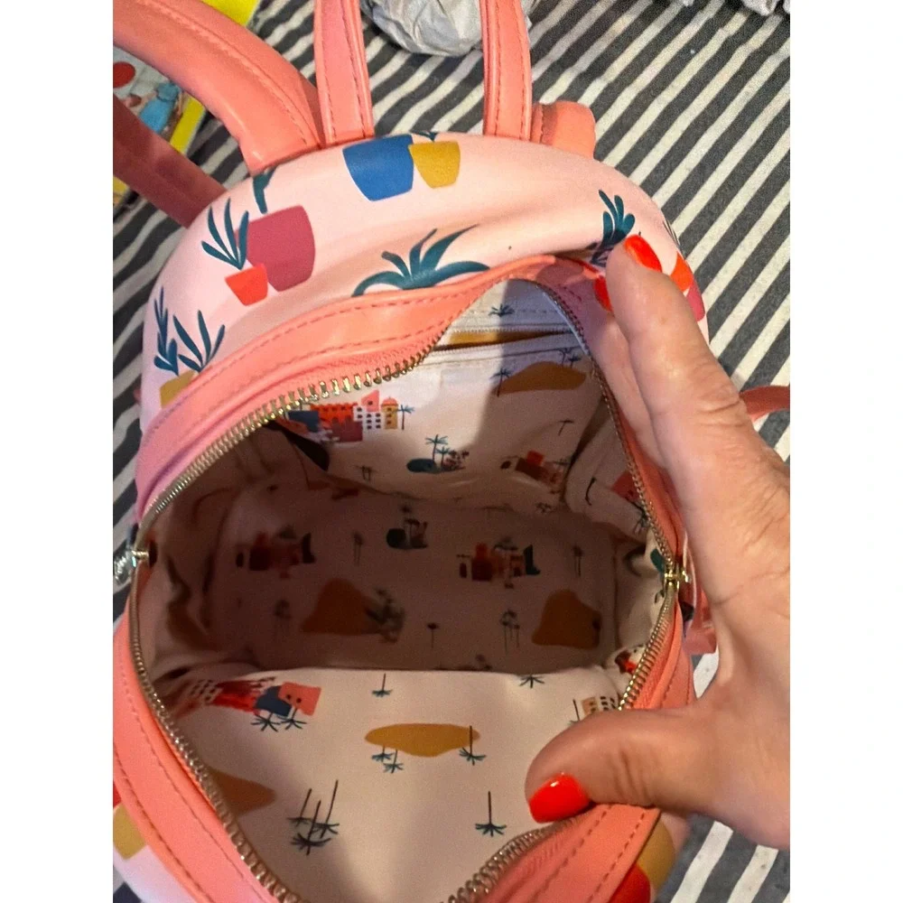 Disney Loungefly Mickey Mouse Desert Cactus Succulent Pink Mini Backpack 2021